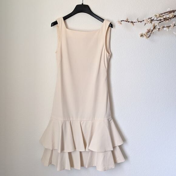 ST. Olcay Gulsen (ST. Studio) Drop Waist Ruffle Skirt Low V-Back Dress Size 36 4 - Picture 4 of 8